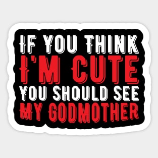 Funny Godmother, Vintage Gift Idea Sticker